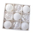 thumbnail image 4 of Juego de 9 piezas de adornos de bolas navideñas, bolas navideñas de 3,15 pulgadas para reuniones festivas Blanco, 4 of 9