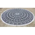 thumbnail image 4 of Art Deco Traditional Blue On Multi -Colour Floral Design Cotton Round table cloth 80"x80"In, 4 of 4