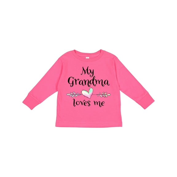 Inktastic My Grandma Loves Me Heart Grandchild Boys or Girls Long Sleeve Toddler T-Shirt