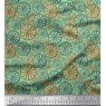 thumbnail image 1 of Soimoi Tissu en Rayonne Vert Roue Ethnique Imprimé 1 Yard 42 Pouces de Large, 1 of 3