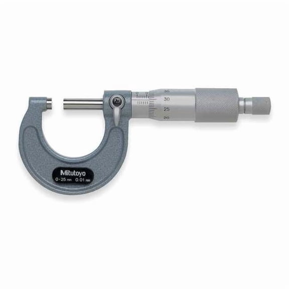 Mitutoyo Micrometer,0 to 25mm,0.01,Ratchet 103-137
