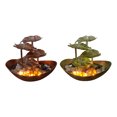 thumbnail image 2 of Yuarrent Fuente de de agua corriente de hoja de loto Gift Choice con luces LED estilo único exquisito Decoración del hogar bronce, 2 of 6