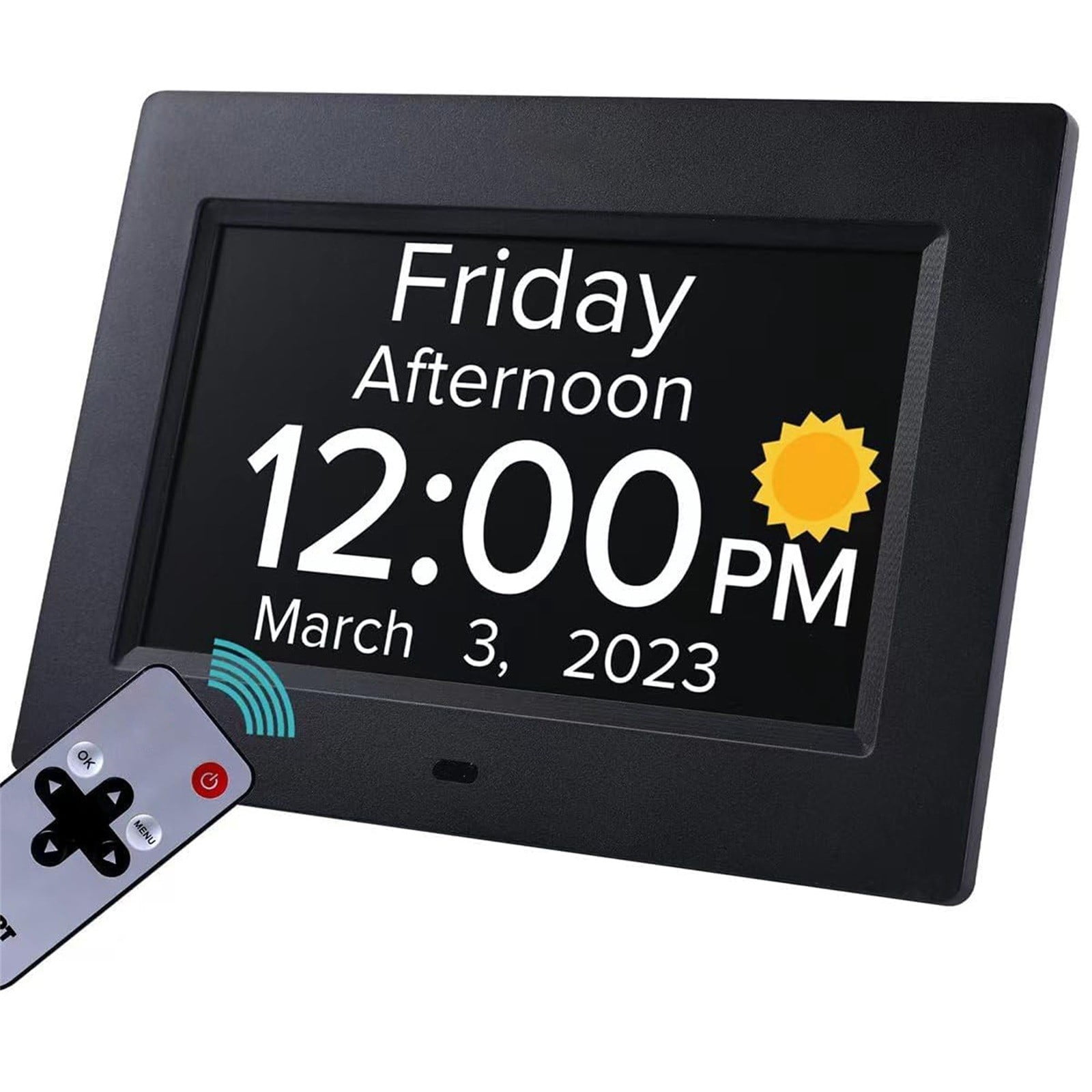 Lssam 2025 NEW 7" Dementia-Friendly Clock - Large Display Digital Calendar, Auto-Dimming, 12 Reminders, 6 Alarms, Remote & Button Control, Perfect for Elderly Care