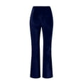 thumbnail image 5 of Rovga Flare Velvet Pants For Women High Waist Wide Leg Stretch Elastic Waist Pull On Trousers Front Seam Slacks Relaxed Streetwear, 5 of 5