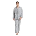 thumbnail image 1 of GLOBAL Conjuntos de Pijamas de Algodón para Hombre, Ropa de Dormir de Manga Larga con Botones, Ropa de Dormir Cómoda, Conjunto de Pijama Suave Elegante Gris M, 1 of 5