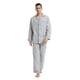 thumbnail image 1 of GLOBAL Conjuntos de Pijamas de Algodón para Hombre, Ropa de Dormir de Manga Larga con Botones, Ropa de Dormir Cómoda, Conjunto de Pijama Suave Elegante Gris L, 1 of 5