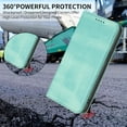 thumbnail image 5 of ELEHOLD Case for iPhone 16e, RFID Vintage Wallet Phone Case, Magnetic Closure Leather Cover Built-in Stand,Mint, 5 of 8