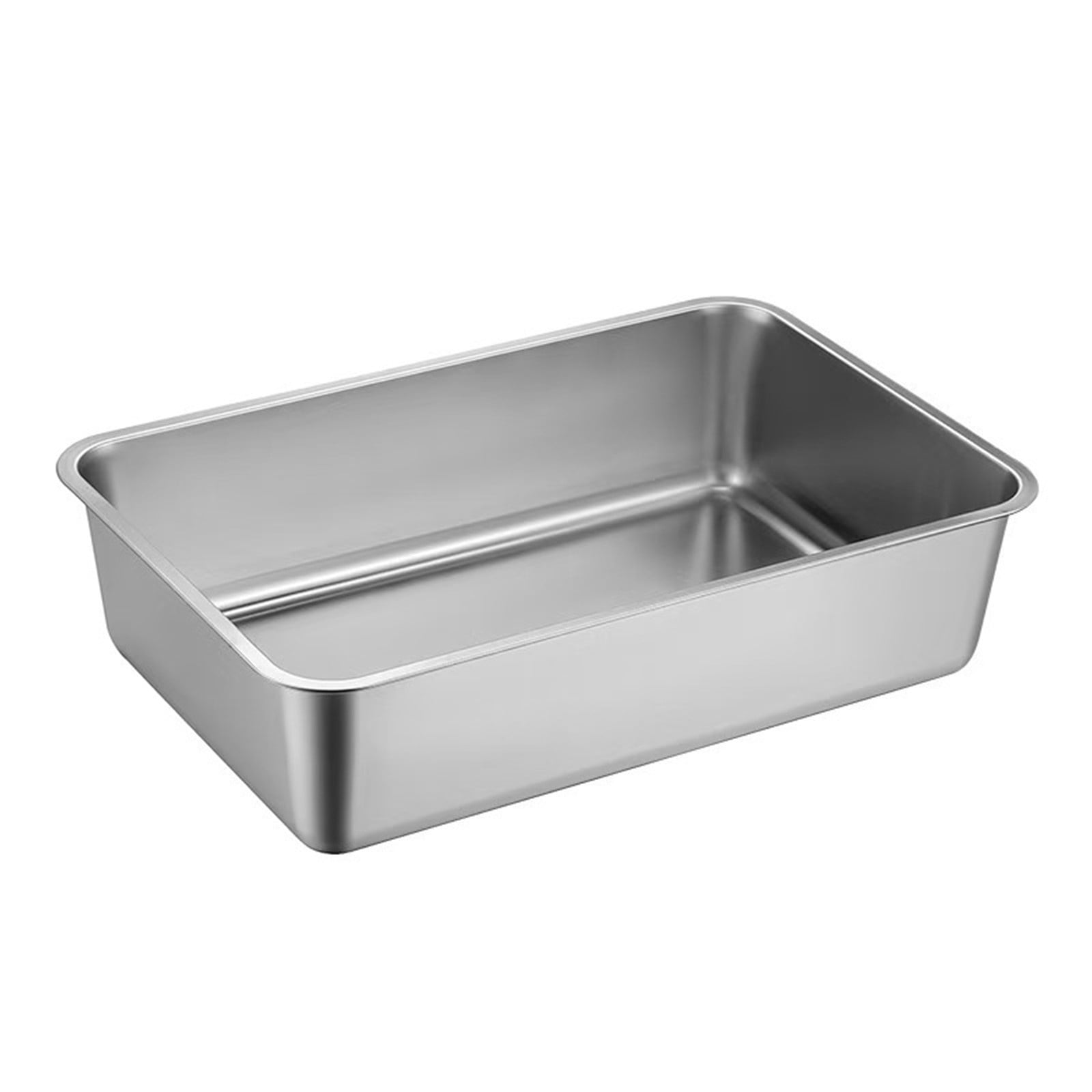 Stainless Steel Cat Litter Box Extra Large High Sided Metal Litter Tray for Big Cats Odorless,Non-Stick Surface,Easy Clean Anti-Leak Durable Design for Kittens Adult Cats(23.62*15.75*5.91Inch)