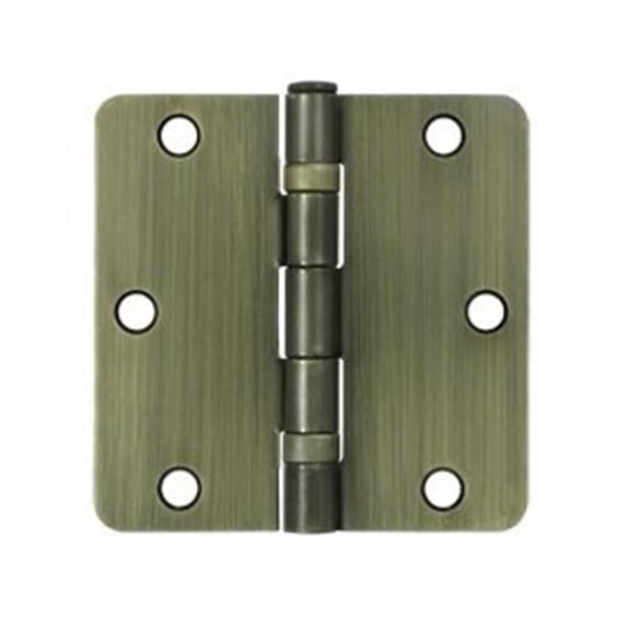 3.5 x 3.5 x 0.25 in. Radius Hinge Steel, Antique Brass