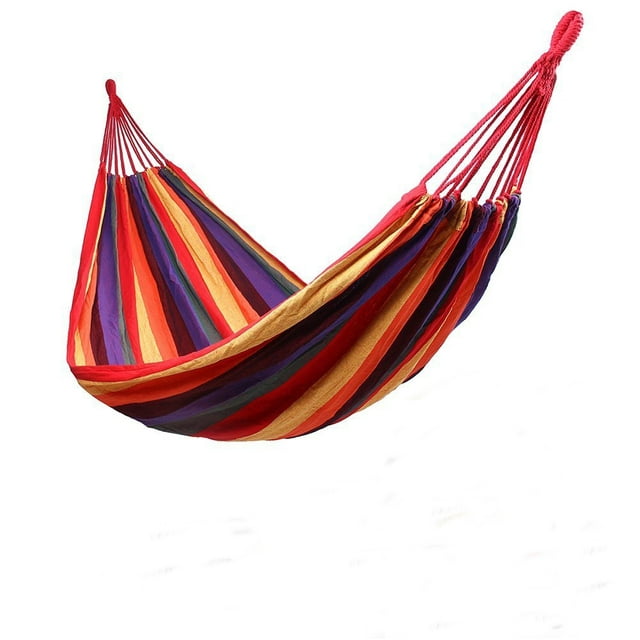 Portable Outdoor Soft Cotton Hammock Double Wide for 2 Person