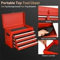 thumbnail image 2 of Aukfa Tool Box, 2 in 1 Steel Rolling Tool Chest & Cabinet On Wheels for Garage, 5-drawer, Red, 2 of 10