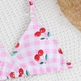thumbnail image 6 of mgoYE Kids Bathing Suits Girls 10-12 Girl's 3 Piece Swimwear Set Halter Cute Print Bikini Bathing Swim Suits with Beach Skirt Coverup(Pink,11-12 Years), 6 of 7