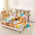 thumbnail image 2 of Homewish Bow Dachshund Dog Bed Sheets,Dotted Easter Egg Full Size Sheets,Carrot Decor,4-Piece,1 Flat Sheet, 1 Fitted Sheet and 2 Pillowcases, 2 of 6
