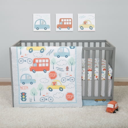 UPC: 0846216021879 | Sammy & Lou Beep Beep Transportation 4 Piece Crib Bedding Set Multicolor Unisex.