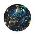 thumbnail image 3 of Owl Sky Tree Art 2-in-1 Foldable Picnic Blanket Tote Bag Shoulder Handbag, Large Circular Outdoor Mat for Beach Camping Park, 3 of 5