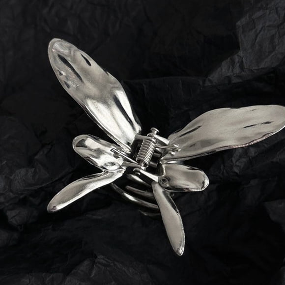 OUNONA 2pcs Decorative Butterfly Hair Claw Clips Metal Hair Clips for Female Friends Silver