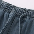 thumbnail image 6 of Jean Shorts Men Baggy Drawstring Elastic Waist Denim Bermuda Shorts with Pockets Summer Casual Hip Hop Knee Length Men Denim Shorts, 6 of 9
