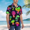 thumbnail image 5 of Bixox Men's Hawaiian Shirts Men's Bright Mushrooms Print Short-Sleeve Shirt-Large, 5 of 8