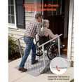 thumbnail image 2 of KFFKFF Wheelchair Ramp with Handrails, 44.9 x 33.5 in, Heavy Duty Aluminum Handicap Ramp, 440 lbs Capacity, Non-Slip Portable Threshold Ramps, 2 of 9