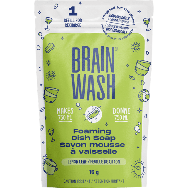 Brain Wash Foaming Dish Soap Refill Pod - Lemon Leaf