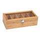 thumbnail image 5 of Caja organizadora de madera para té, con compartimentos para sobres de azúcar y tapa transparente, ideal para decorar tu cafetería., 5 of 9