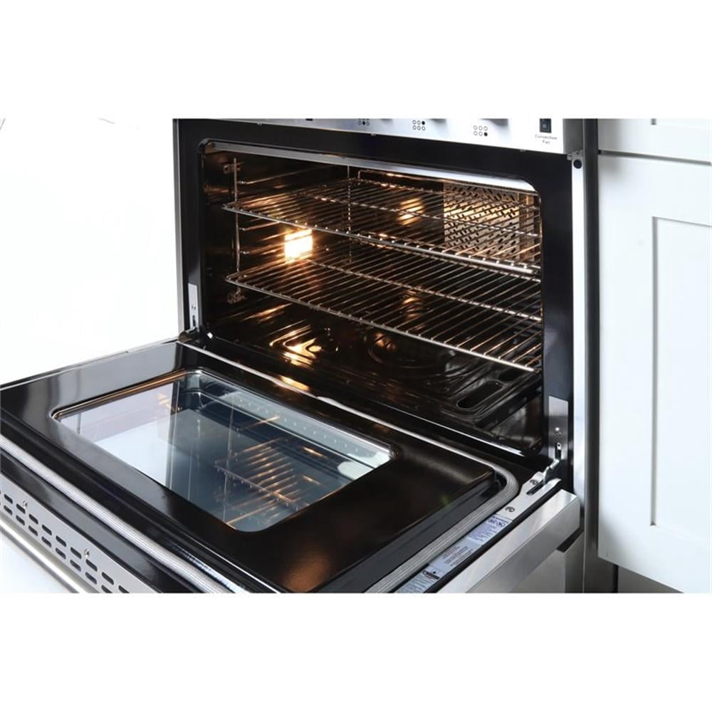 Pemberly Row 36" Dual Fuel Propane Gas Range with Knobs in Silver