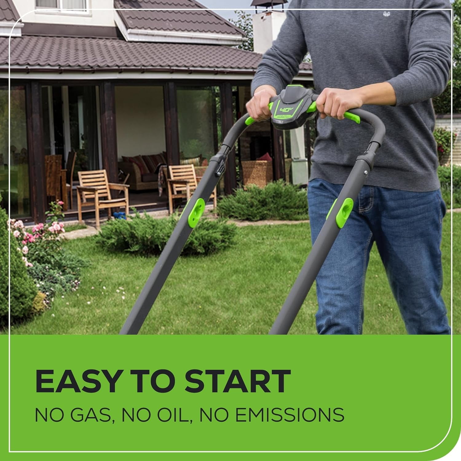 Greenworks 40V 25" Brushless Self-Propelled Mower, (2) 4.0Ah Batteries and Dual Port Charger Included