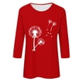 thumbnail image 4 of Plebaso Hauts pour Femmes Manches 3/4 Chemises Imprimées Décontractées Tuniques Col Rond Blouses pour Femmes, 4 of 4