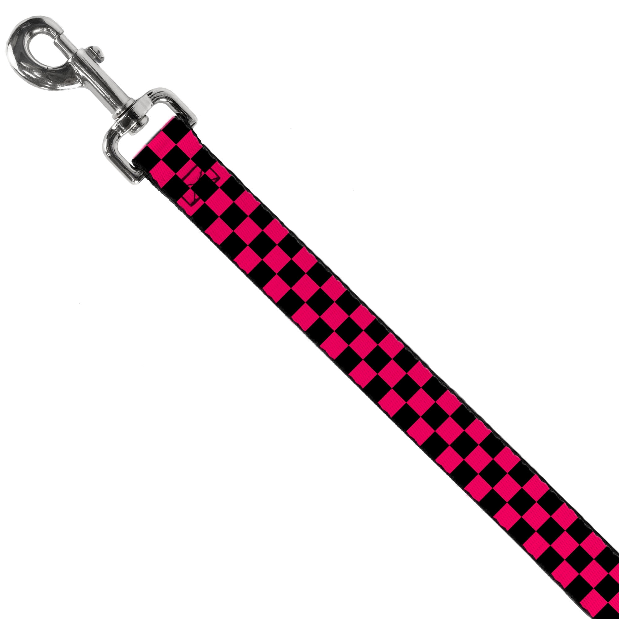 Buckle-Down Pet Leash, Dog Leash, Checker Black Neon Pink, 6 Feet Long 1.0 Inch Wide