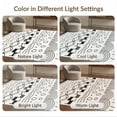 thumbnail image 7 of ODIKA 5'x7' Black White Abstract Geometric Striped Washable Area Rug Contemporary Hand Drawn Motifs with Circles Waves for Small Living Room, Bedroom, Easy Care, Non-Shedding, Pet Friendly, 7 of 7