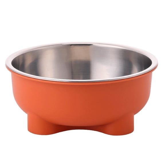 Small Dog Bowls,Food Water Bowl Designed for Puppies and Cats with Non-Slip Rubber Base, Upgraded Metal Insulated, Double Stainless Steel Bowls Orange