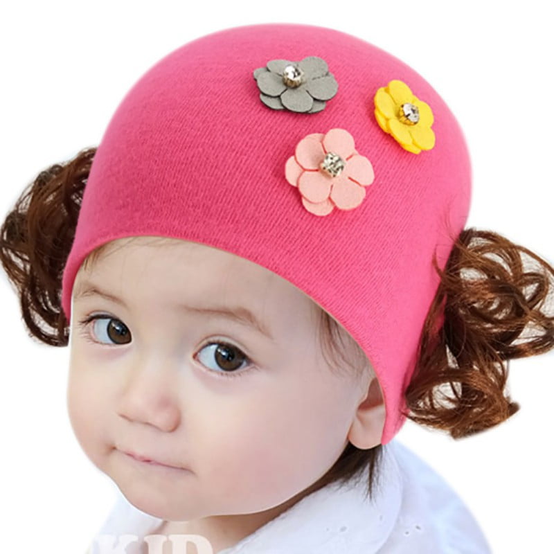 pink flower headwear fedora hat girls coral easter toddler child infant-6 yrs 