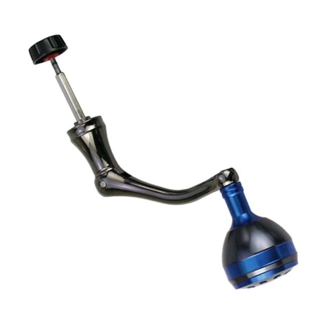 QualitChoice Fishing Reel Handle Grip Replacement Part S with Brown Knob Handle Round Crank Metal Blue L