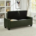 thumbnail image 2 of Aukfa 48" Storage Ottoman Bench with Safety Hinges, Upholstered Tufted Faux Leather Bench for Bedroom, Living Room & Entryway, Dark Green, 2 of 8