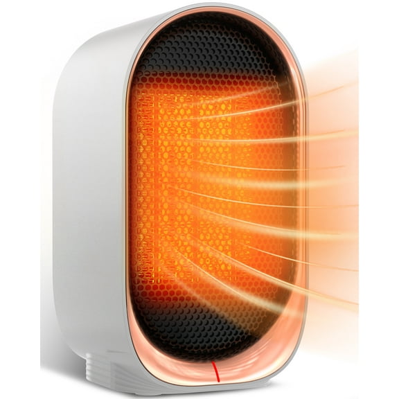 FrSara Electric Heater, Small Portable Heaters for Indoor Use, Mini Space Heater for Office Patio Garage Home Use, Desk Ceramic Heaters with Overheat & Tip-Over Protection