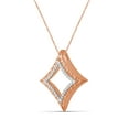 thumbnail image 4 of Silver Chain Necklace for Women – Rose Gold Over Silver Geometric Necklace with Sparkling Genuine 0.25 CTW White Diamonds – Chic, Stunning Silver Statement Necklace Gifts by JewelersClub, 4 of 5