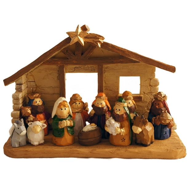 Crèche de Noël - Mini ornement traditionnel de Jésus festif de
