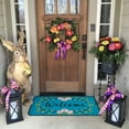 thumbnail image 5 of Spring/Summer Flowers Welcome Decorative Doormat, Non-Slip Cute Floral Wreath Door Mat for Indoor Outdoor Home Decoration, Durable Rug, Low-Profile Mat Entryway Front Porch Farmhouse Decor,30" x 17", 5 of 6