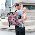 thumbnail image 7 of Iauyy Diaper Bag Backpack, 15L Large Capacity Diaper Bag Tote, Nylon Fabric for Outdoor Travel Shopping, Pink-floral Elephant, 7 of 7