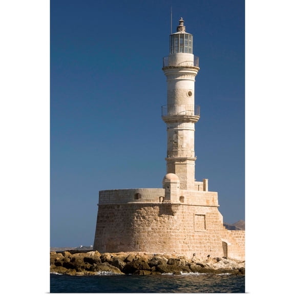 Great BIG Canvas | Rolled Richard Maschmeyer Poster Print entitled Greece, Crete, Hania, Close Up Of An Old Lighthouse