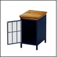 thumbnail image 4 of Nightstand with Storage Cabinet & Solid Wood Tabletop, Bedside Table, Sofa Side Coffee Table for Bedroom, Living Room, Dark Blue, 4 of 8
