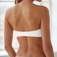 thumbnail image 4 of Womens Strapless Jelly Bras Push Up Padded Bandeau Wireless Half Bra(White,XL), 4 of 7