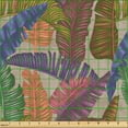 thumbnail image 2 of Ambesonne Jungle Fabric by the Yard, Tropical Forest Leaves Print, 3 Yards, Laurel Green and Lavender, 2 of 5