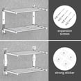 thumbnail image 5 of Caximsy Barra De Toalla Ajustable Para Montaje En Pared De Baño Toallero De Ducha Adhesivo De 17-30,7 Pulgadas Toallero De Baño De Acero Inoxidable Para Inodoro Cocina Colgador De Toalla Doble (Toalle, 5 of 5
