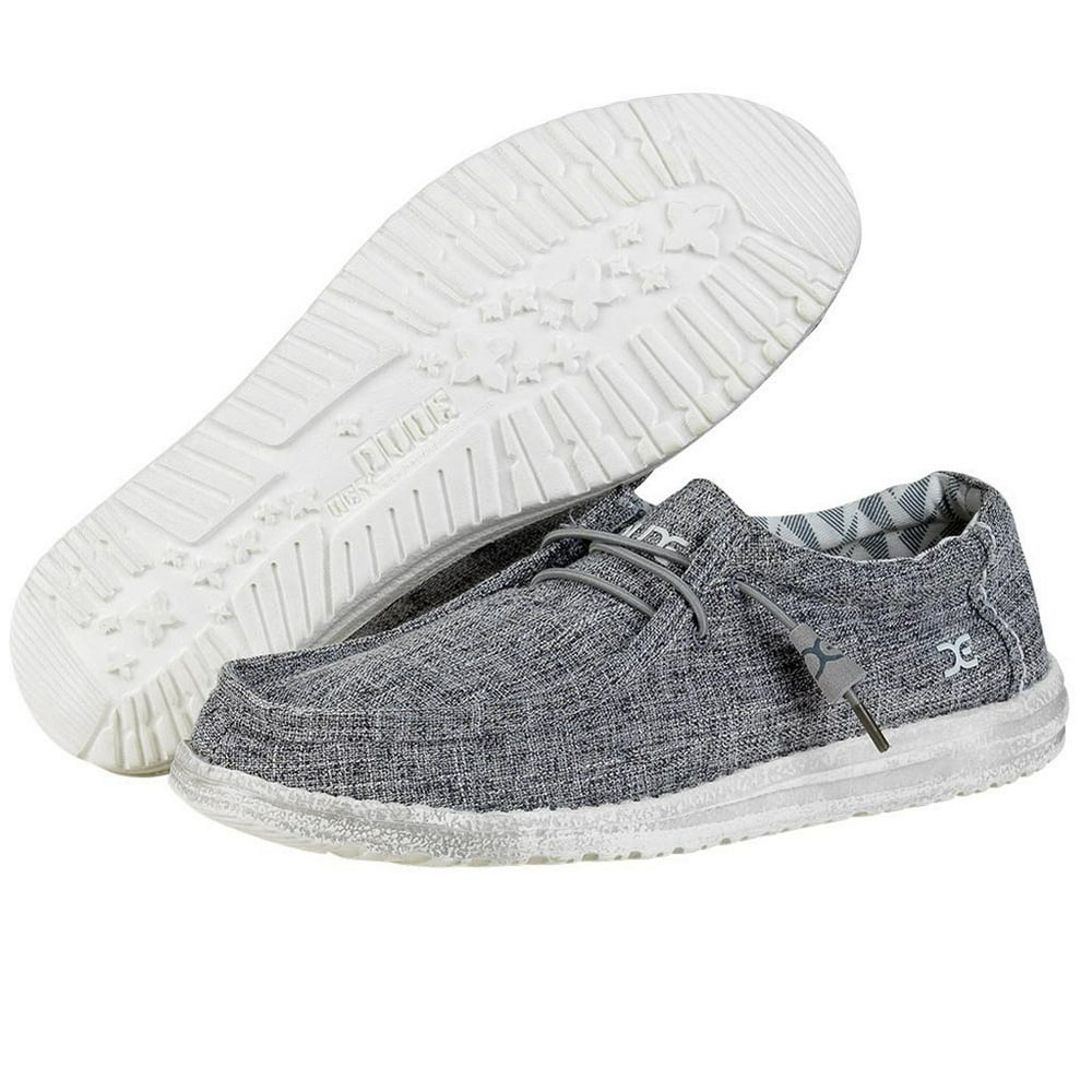 Hey Dude Hey Dude Men's Wally Linen Loafers Grey Linen Canvas Textile