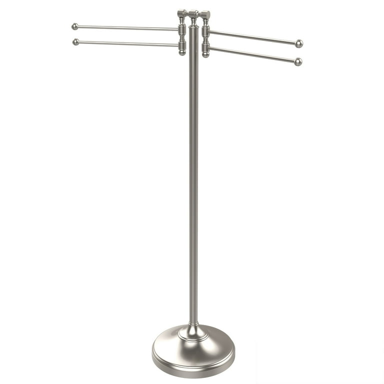 Allied Brass Towel Stand with 4 Pivoting Swing Arms in Satin Nickel Allied Brass Towel Stand with 4 Pivoting Swing Arms in Satin Nickel