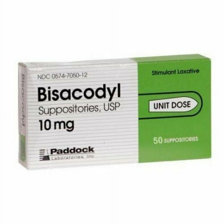 Bisacodyl Stimulant Laxative Suppositories USP, 10 mg, 50 Doses 