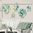 thumbnail image 4 of Designart "Boho Emerald Dahlia Dream" Floral Round Wall Art Set Of 5 - Green Cottage Wall Living Room Decor Set, 4 of 6