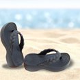 thumbnail image 5 of Viluyesy Womens Flip Flops, Soft Sole Arch Support Slope Heel Summer Beach Slippers Black, 5 of 7