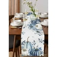thumbnail image 4 of Navy Blue Pumpkins Table Runner 90 Inches, Thanksgiving Fall Eucalyptus Leaves Bed Runner Dresser Scarves Tabletop for Indoor Outdoor Parties/Ceremony/Banquet, 13" x 90", 4 of 8